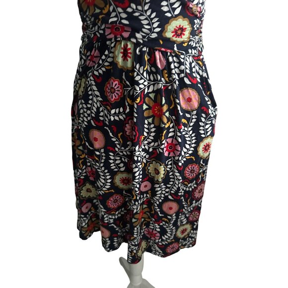 BODEN Multicolor Floral V Neck Dress Size US 4P - Picture 5 of 8